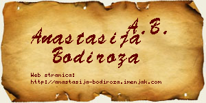 Anastasija Bodiroža vizit kartica